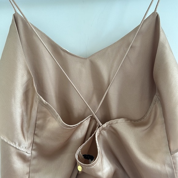 Champagne ruffle tank with criss-cross back from Anthro - Picture 2 of 5